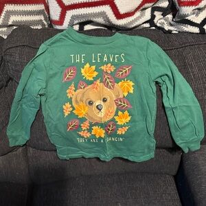 POLO Ralph Lauren Green Kids Shirt with Bear and Leaves Design